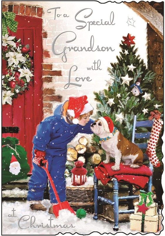 Jonny Javelin - Biglietto Di Natale Per Cugino, Con Cane E Cuori