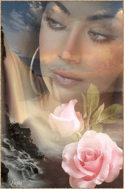 Jolie femme et roses par Livita