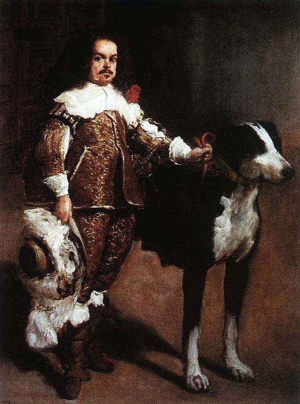 Portrait of a Buffoon with a Dog-Diego Velazquez