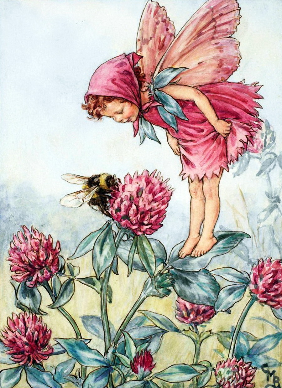 Toile Coton Fairy Dreamland Lilas - Dessin Cicely Mary Barker, 1 Yard Michael Miller