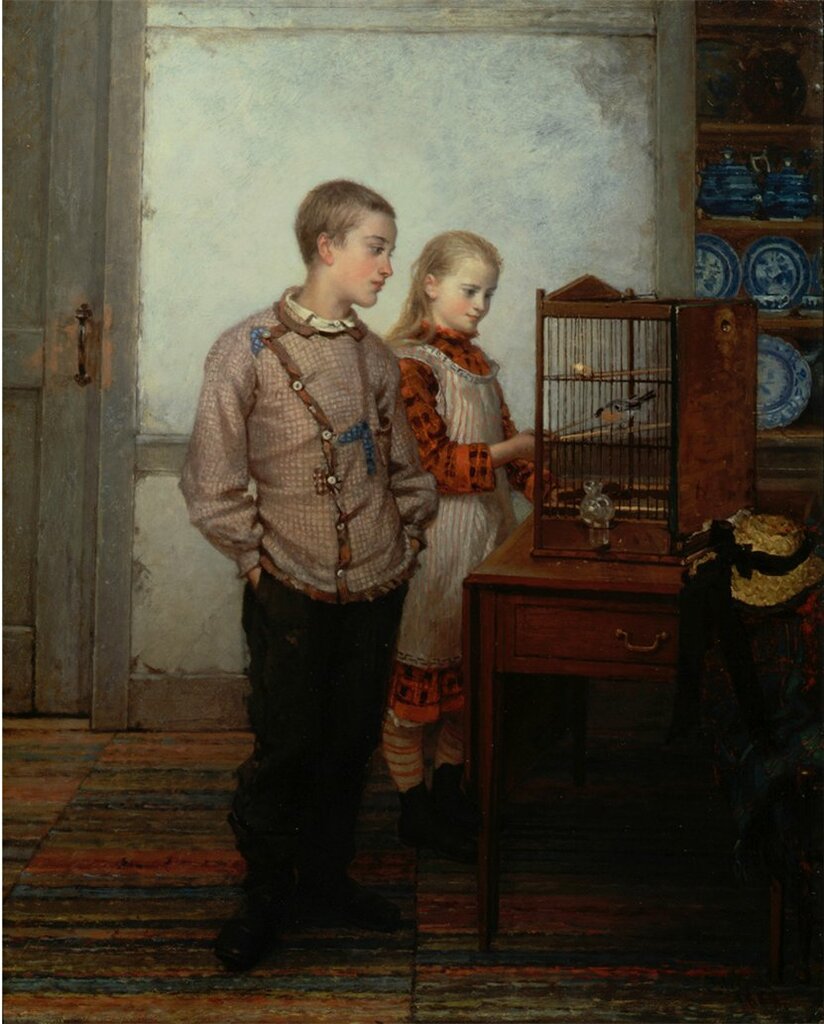 CHILDREN AND BIRDS-Thomas Hicks